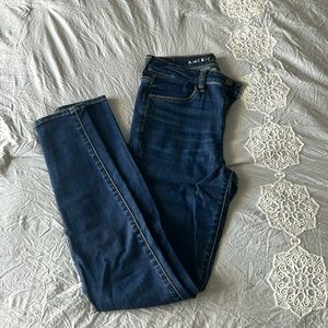 Dark blue, American Eagle skinny jeans, 6 long